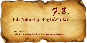 Fáskerty Boglárka névjegykártya